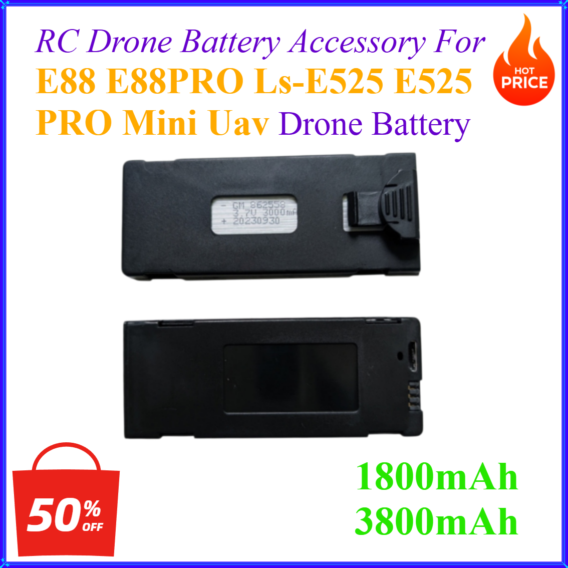 3.7V 1800mAh 3800mAh RC Drone  - Drone Rc E88 Pro ulasan dan harga