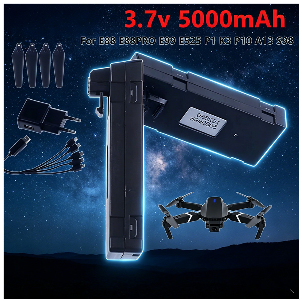 3.7V 5000mAh Rechargeable Li-i - Drone Rc E88 Pro ulasan dan harga
