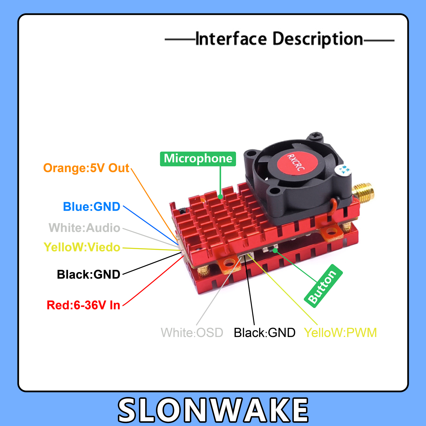 SLONWAKE 5.8G 2W VTX FPV 1800T - Drone Rc Explorer ulasan dan harga