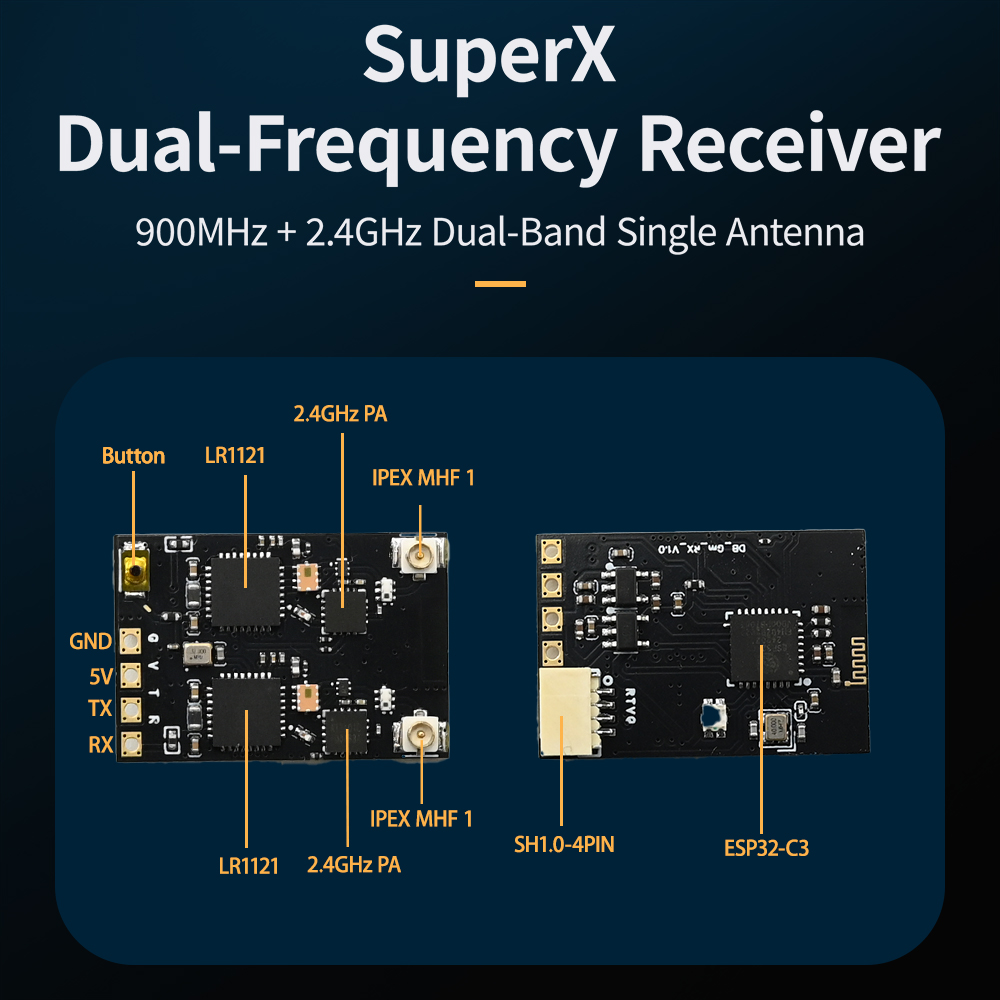 HPXGRC Super X Dual ELRS Recei - Drone Rc Frequency ulasan dan harga
