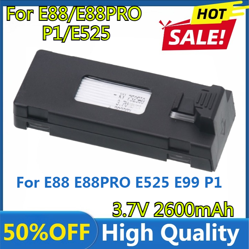 E88 Battery 3.7V 2600mAh Lipo  - Drone Rc E88 Pro ulasan dan harga